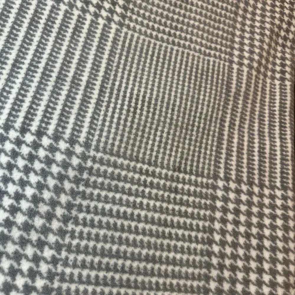 ChappyWrap Katama Glen Plaid Grey Ivory Reversible Blanket 60x80 Cotton Blend